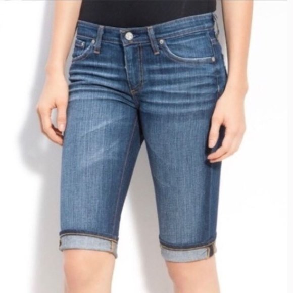 Ag Adriano Goldschmied Pants - AG Adriano Goldschmied Malibu Crop Pant Knee Bermuda Jeans Shorts 29 Pima Cotton